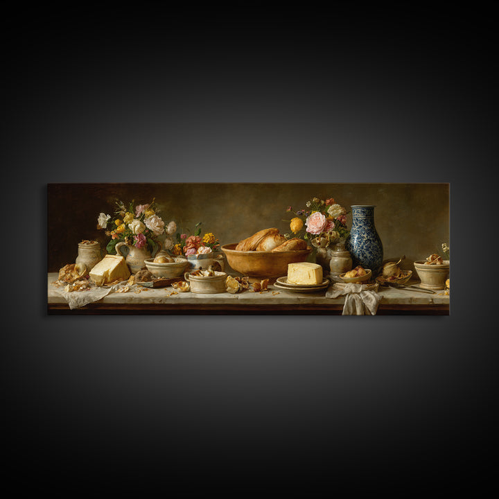 Classic Fruit Bowl Framed Canvas Print, Restaurant Art, Modern Decor, Restaurant Decor, Fine Art, Bistro, Poster, Wall Decor, RES-3x1-44