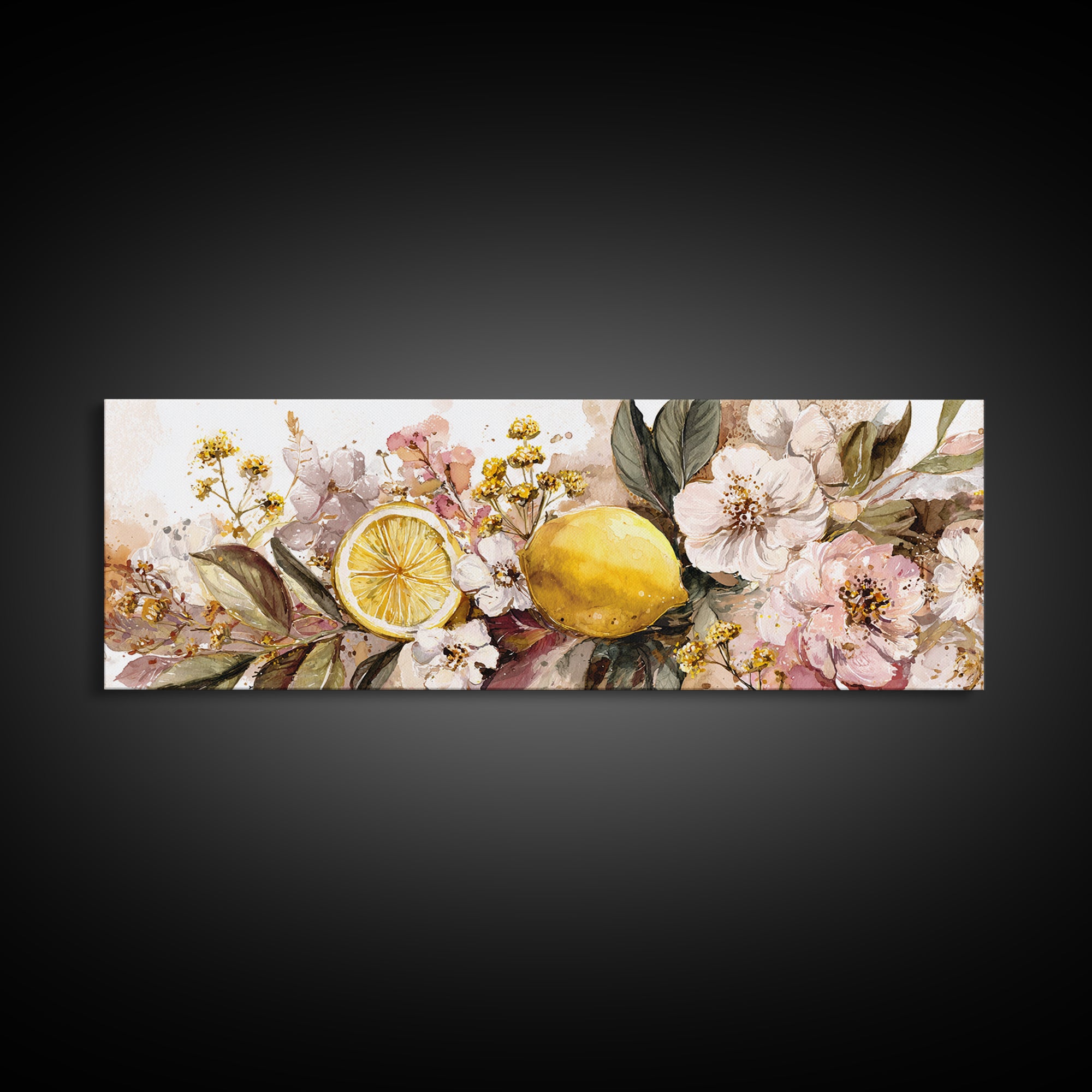 Fresh Fish with Lemon and Herbs Framed Canvas Print, Restaurant Art, Contemporary Art, Restaurant Decor, Fine Art, Bistro, RES-3x1-63
