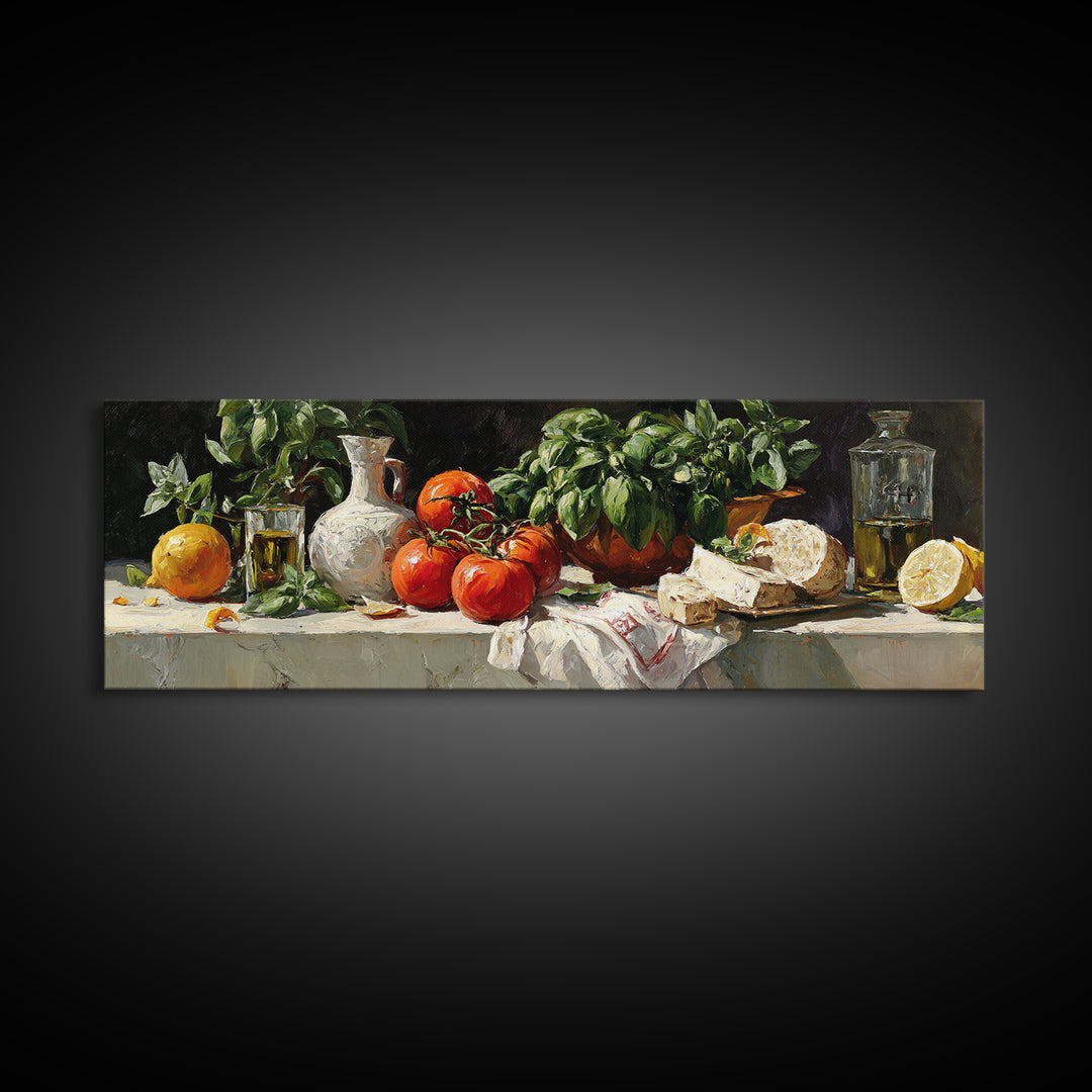 Cocktail and Citrus Bar Composition Framed Canvas Print, Restaurant Art, Large Wall Art, Restaurant Decor, Fine Art, Bistro, RES-3x1-99