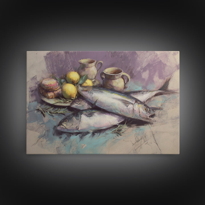 Seafood Lobster and Shell Arrangement Canvas Print, Restaurant Art, Canvas Print, Restaurant Decor, Fine Art, Bistro, RES-3x2-12