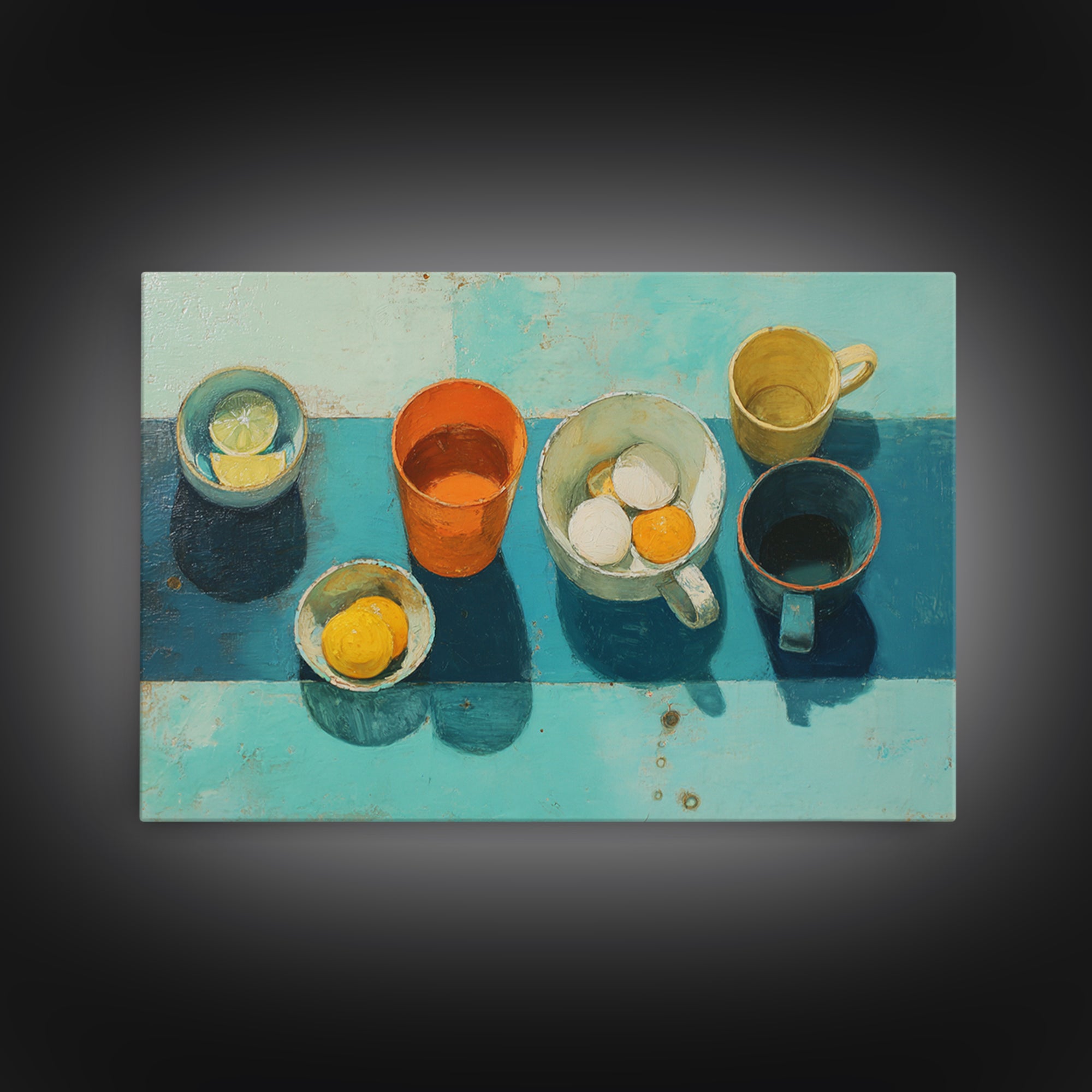 Abstract Appetite Friendly Red and Orange Shapes Framed Canvas Print, Restaurant Art, Gallery Decor, Restaurant Decor, Bistro, RES-3x2-45