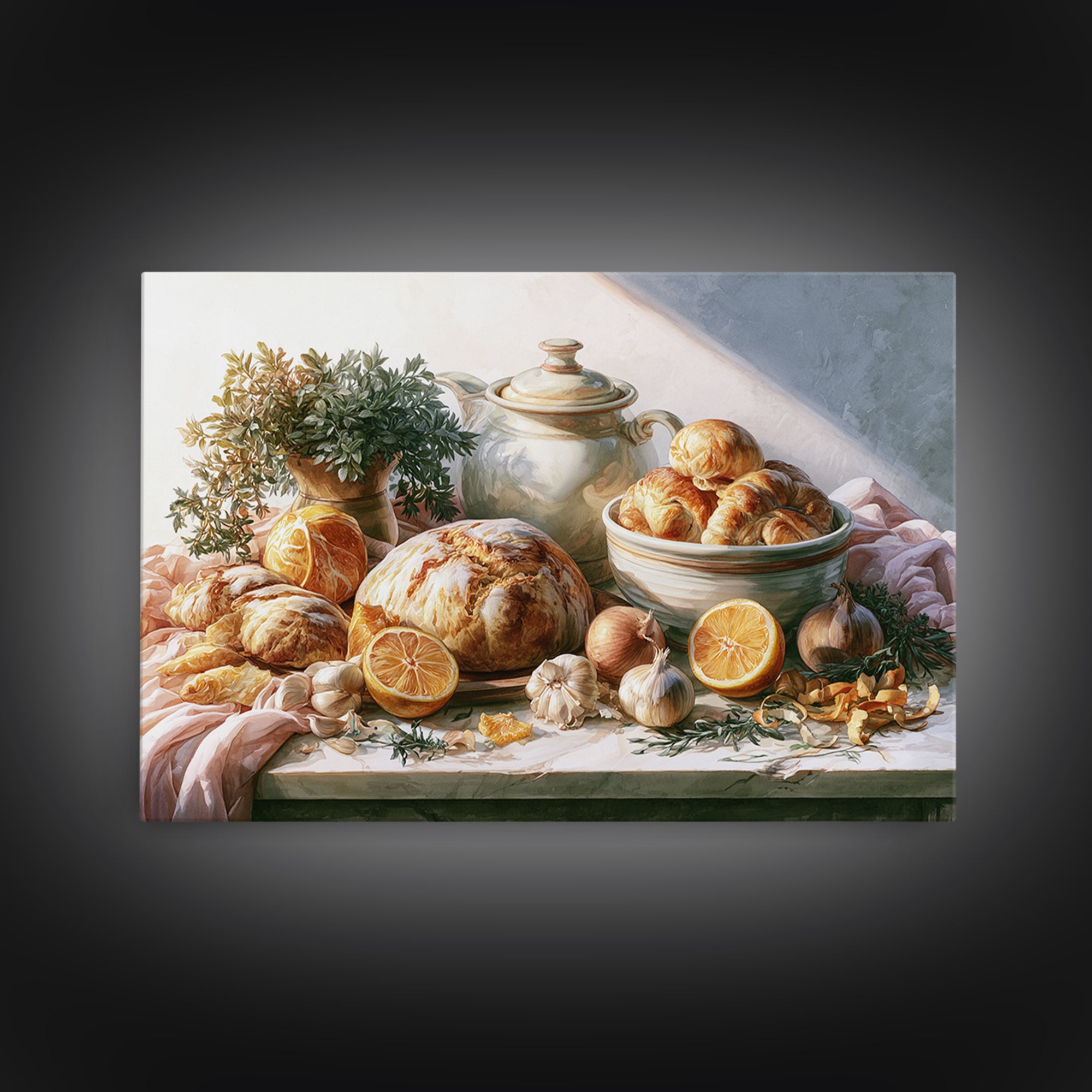 Blackboard Menu Feeling Without Readable Text Canvas Print, Restaurant Art, Neutral Decor, Restaurant Decor, Fine Art, Bistro, RES-3x2-73