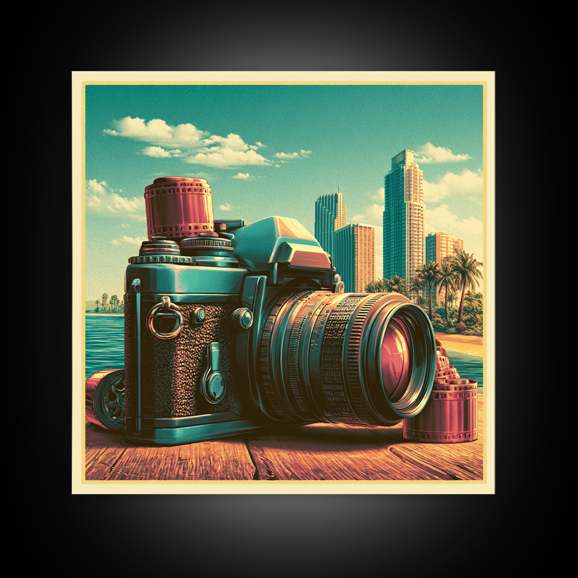 Old Camera Still Life Canvas Print, Retro Art, Modern Decor, Living Room Decor, Fine Art, Retro, Home Decor, Poster, Wall Decor, RET-1x1-86