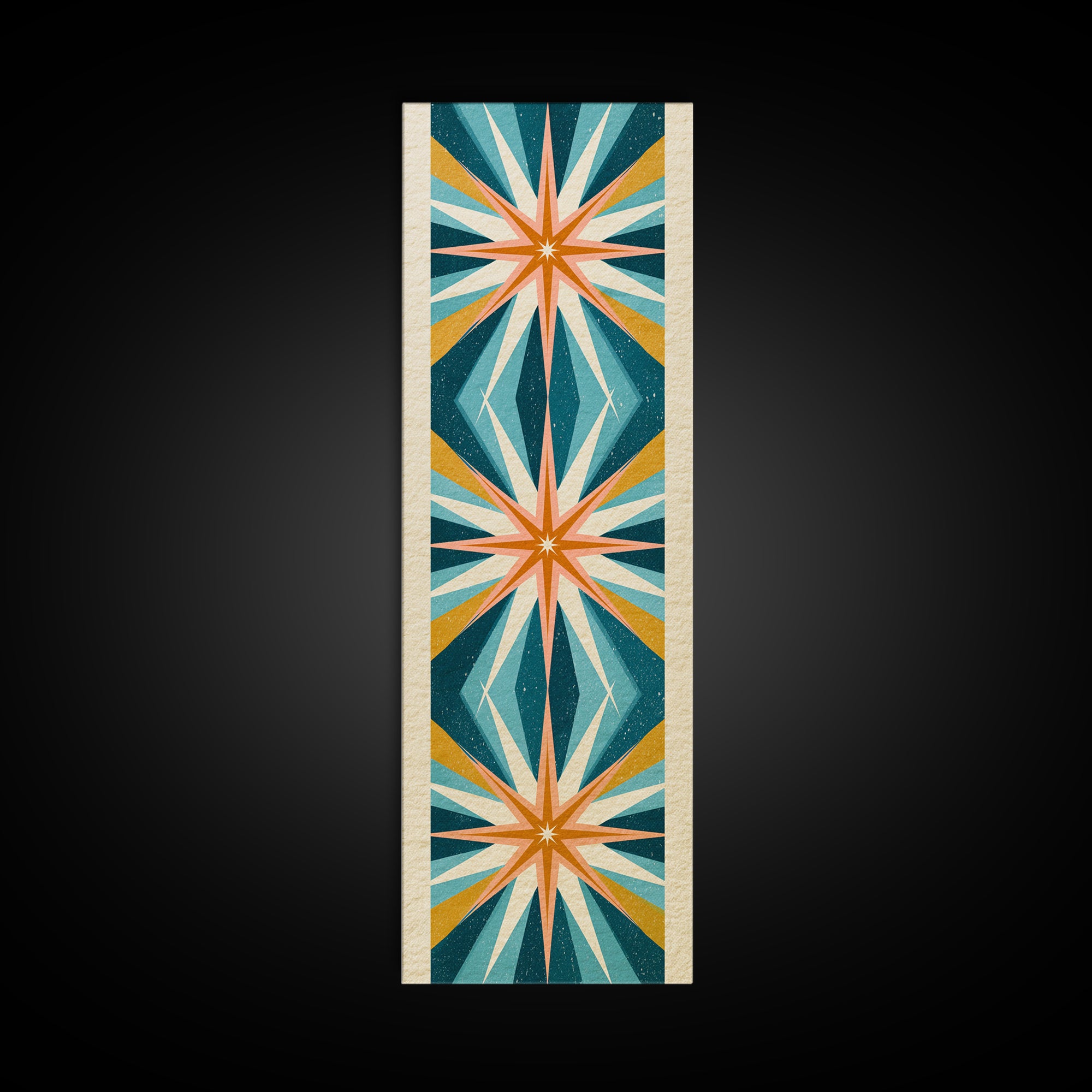 Atomic Starburst Pattern Framed Canvas Print, Retro Art, Dopamine Decor, Living Room Decor, Fine Art, Retro, Fine Art Print, RET-1x3-75