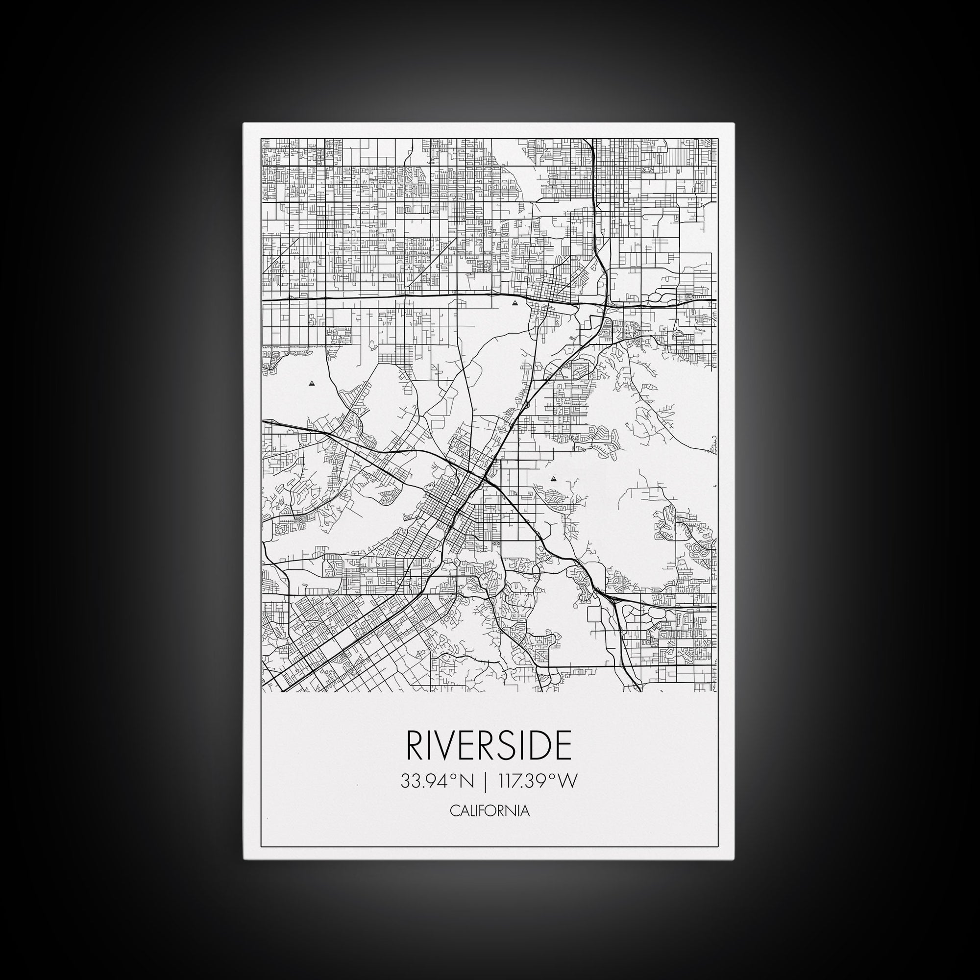 Riverside Street Map, California Map, City Map Art, Minimalist Art, Wall Art, Canvas Print, Unique Wall Décor, Boyfriend Gift, Travel Art