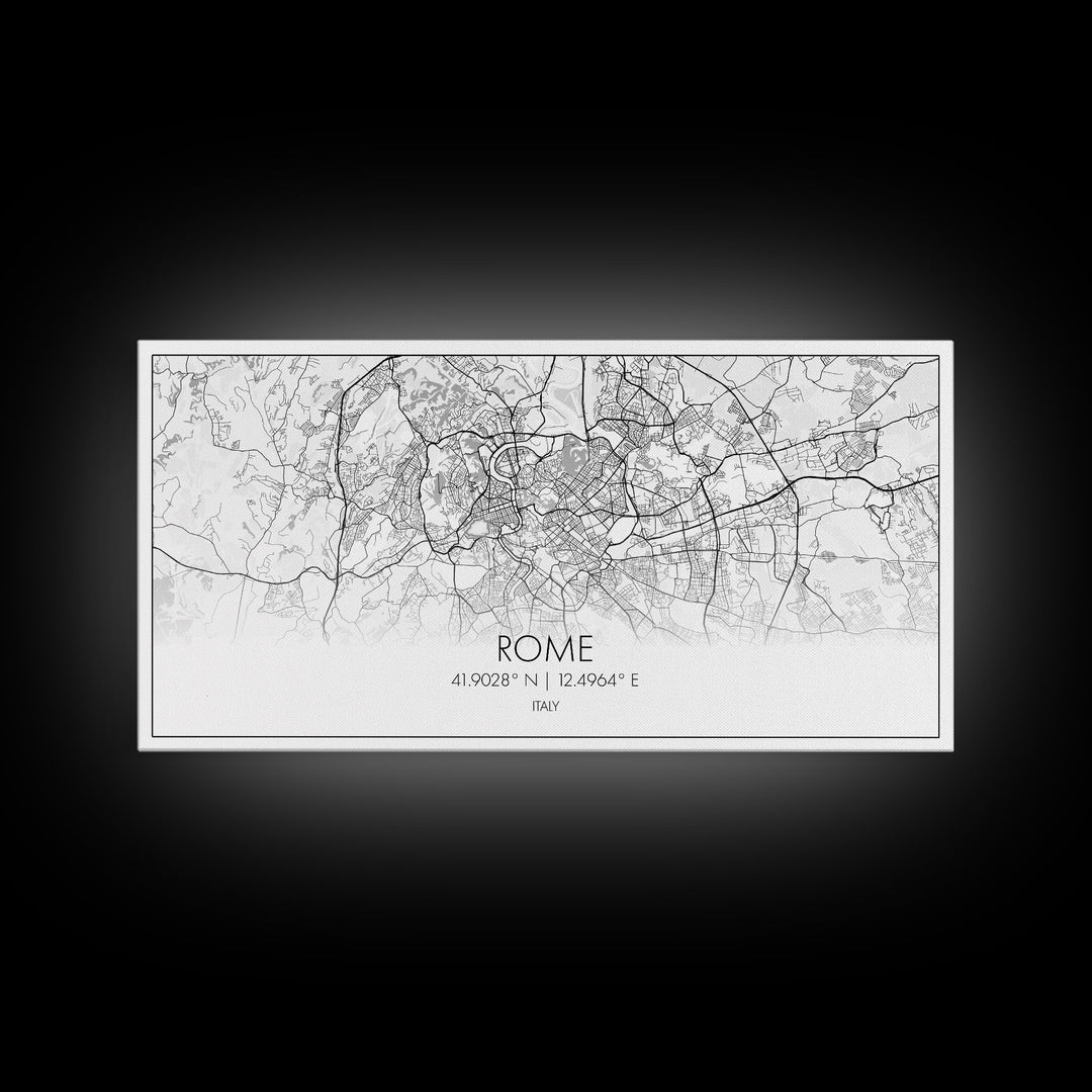 Rome City Map, Italy Art, Map Print, Minimalist Wall Art, Wall Art, Canvas Art, European Wall Art, New Home Gift, Landscape Wall Art, Prints