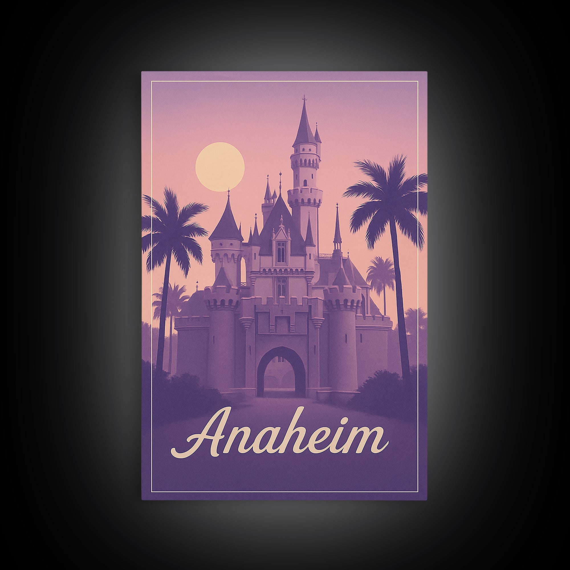 Anaheim Travel Poster, Framed Canvas Print, Mid Century City Wall Art, Anaheim Travel Art, Living Room Wall Art, Vintage City Art