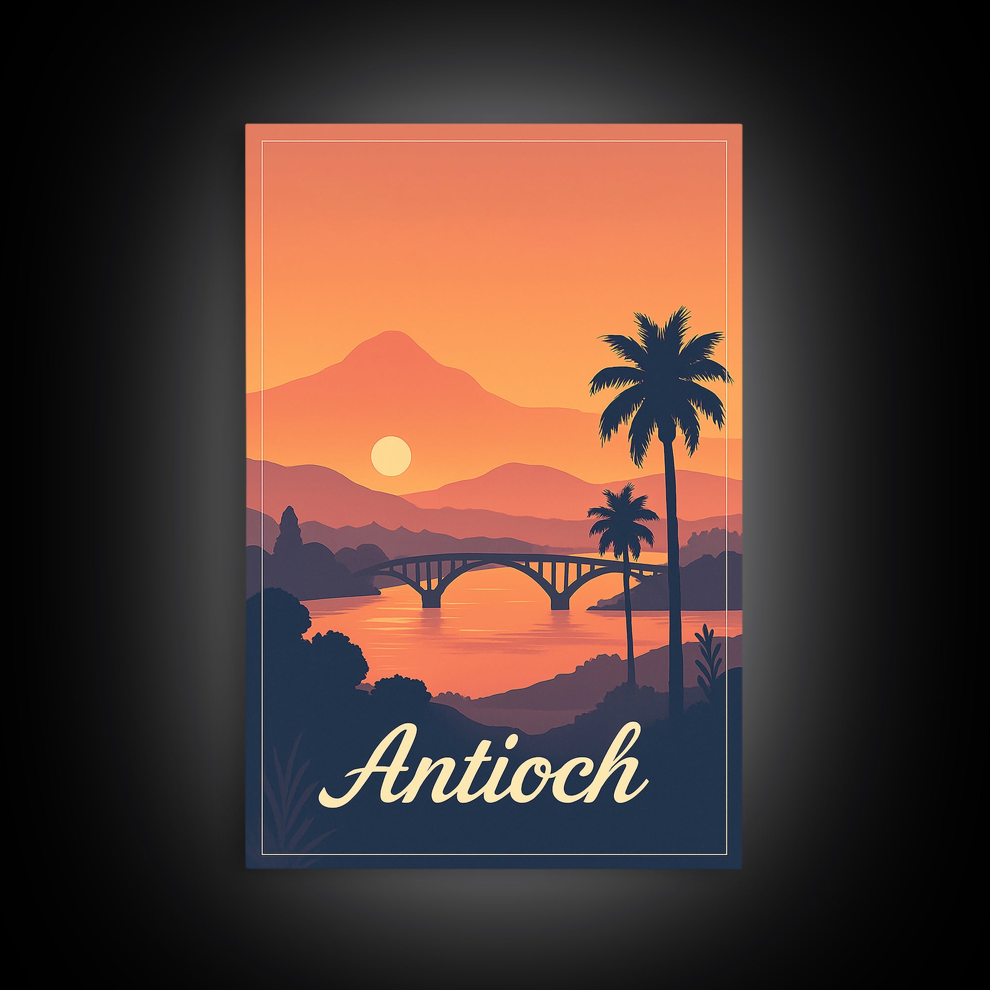 Antioch California Travel Poster, Canvas Print, Classic Poster Art, Antioch Poster Print, Travel Wall Art, Watercolor Skyline, Art Print