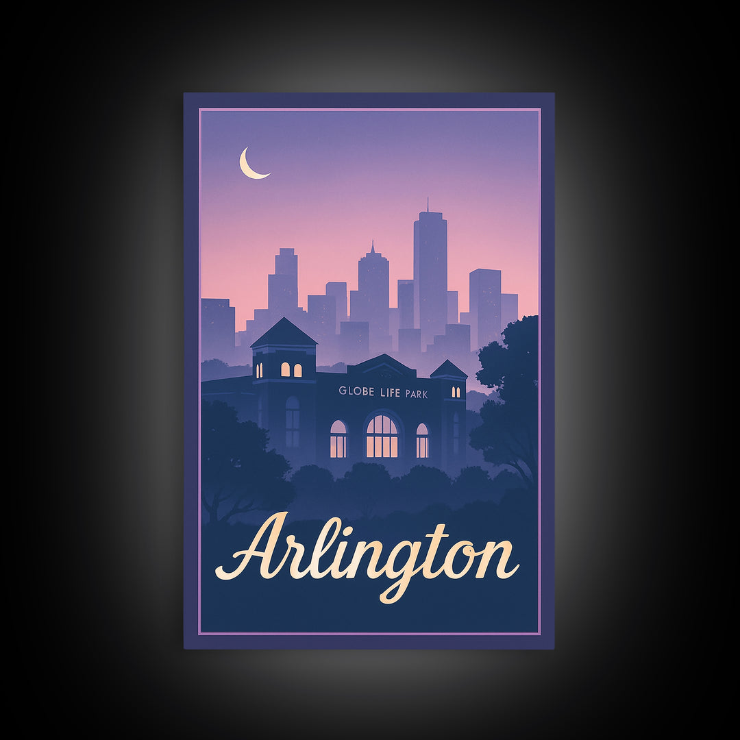 Arlington Travel Poster, Canvas Print, Mid Century City Wall Art, Arlington Poster Print, Gift For Travelers, Vintage City Art