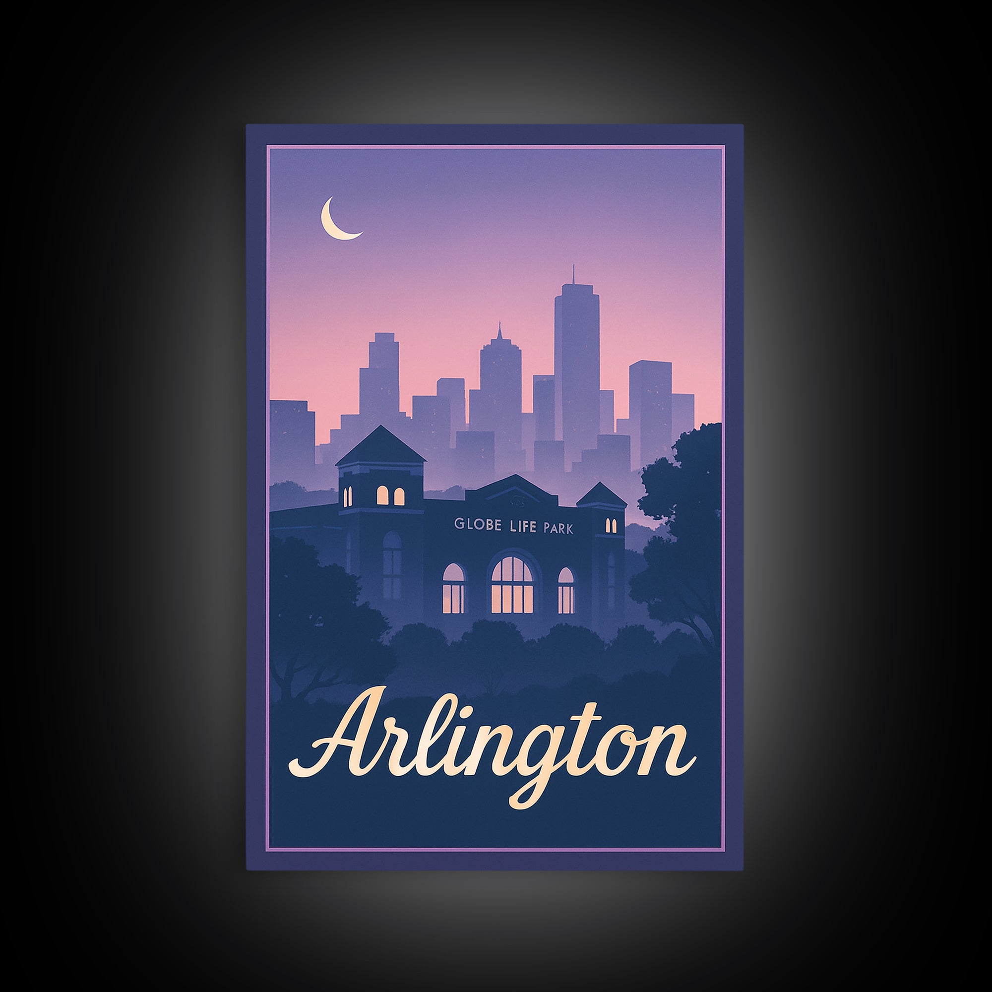 Arlington Travel Poster, Canvas Print, Mid Century City Wall Art, Arlington Poster Print, Gift For Travelers, Vintage City Art