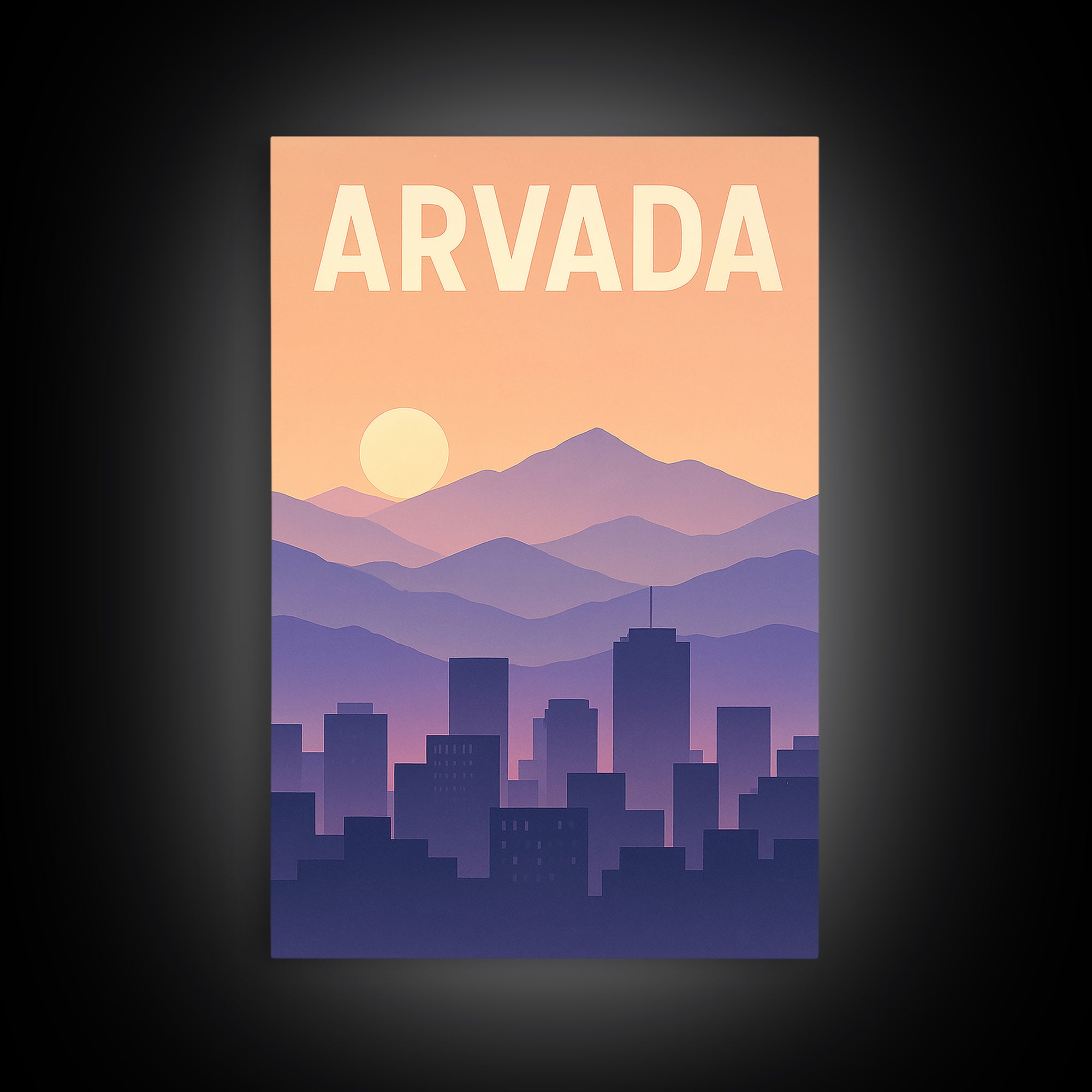 Arvada Colorado Travel Poster, Canvas Print, Classic Travel Poster Art, Arvada Wall Art, Wall Decor, City Illustration, Travel Poster Set