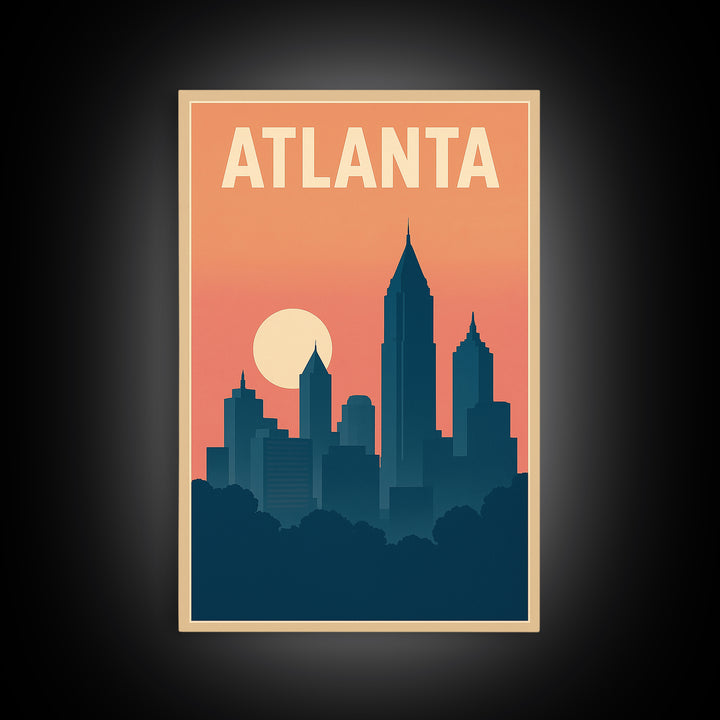 Atlanta Travel Poster, Canvas Print, Classic Travel Poster Art, Atlanta Poster Print, Travel Wall Decor, Travel Poster Art, Fine Art Print