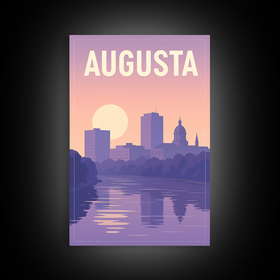 Augusta Travel Poster, Framed Canvas Print, Classic Travel Poster Art, Augusta Art Print, Travel Poster Set, Modern Wall Decor