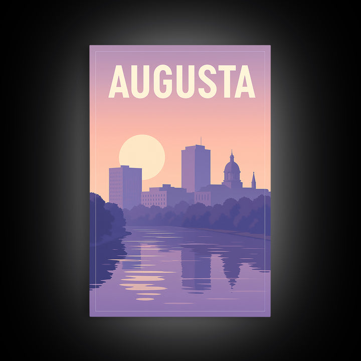 Augusta Travel Poster, Framed Canvas Print, Classic Travel Poster Art, Augusta Art Print, Travel Poster Set, Modern Wall Decor