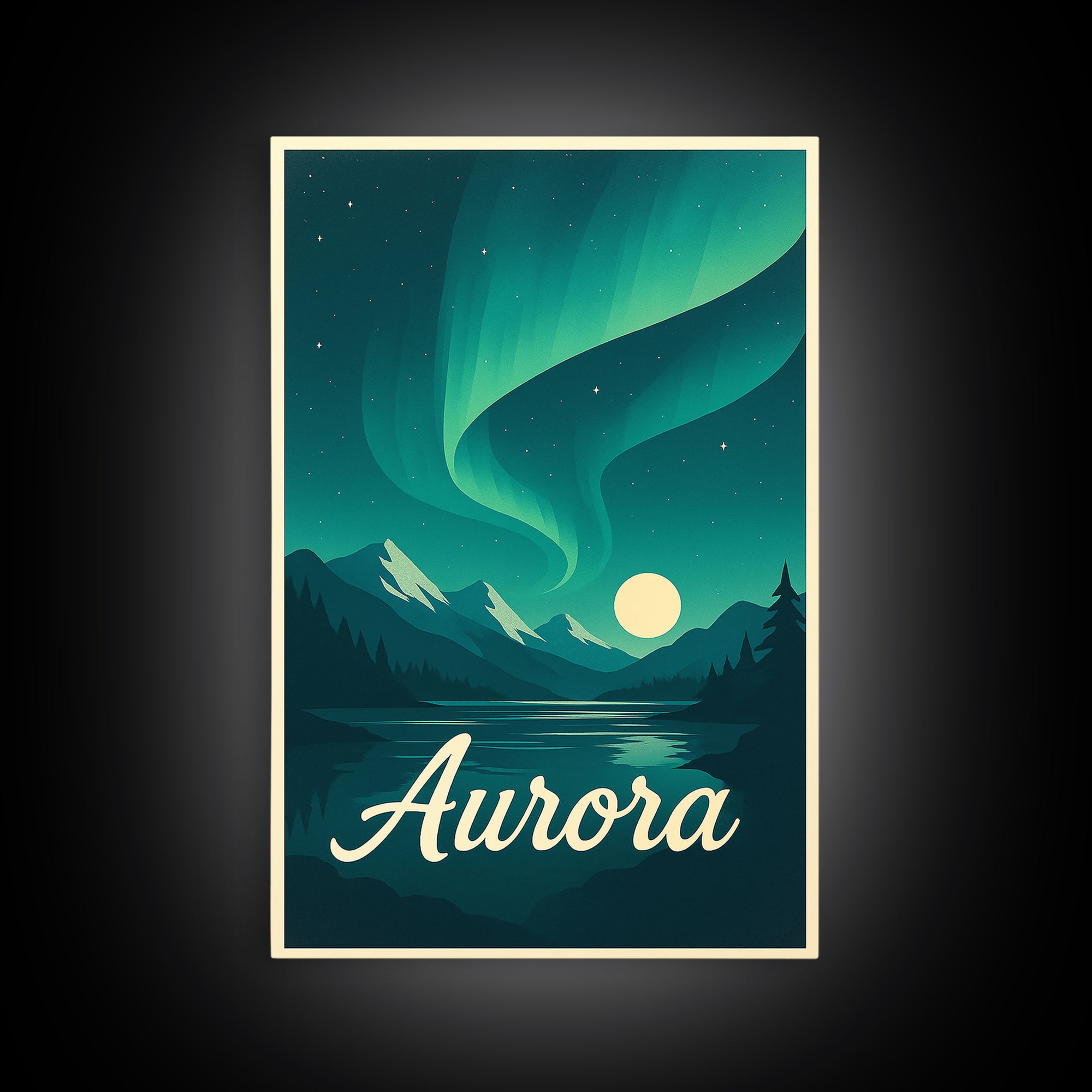 Aurora Colorado Travel Poster, Canvas Print, Retro Sunset Skyline Art, Aurora Poster Print, Eclectic Wall Decor, Fine Art Print, Wall Art