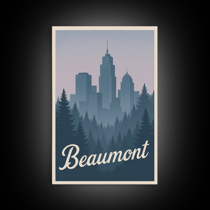 Beaumont Travel Poster, Framed Canvas Print, Classic Travel Poster Art, Beaumont Travel Art, Travel Art Print, Travel Wall Decor