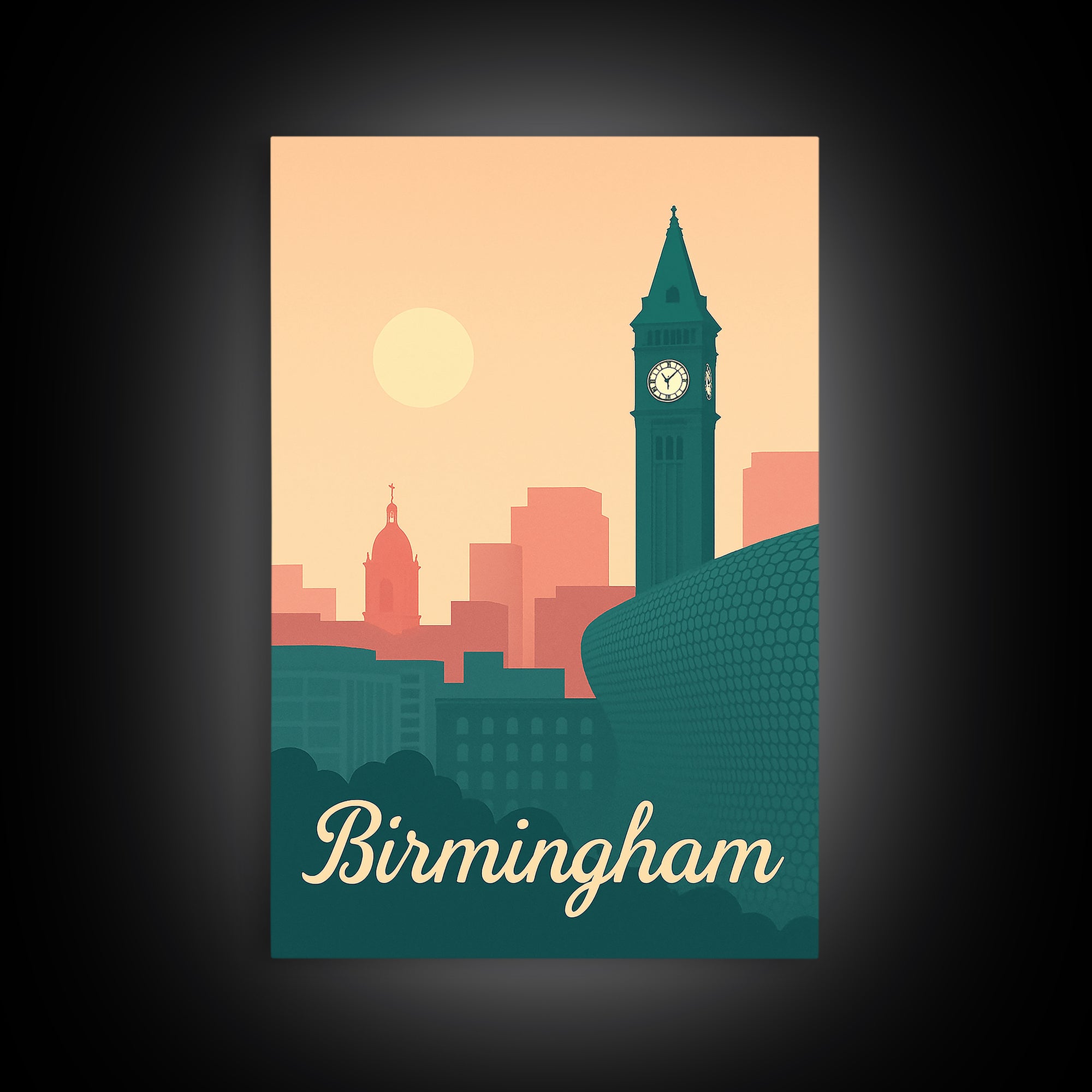 Birmingham Alabama Travel Poster, Canvas Print, Classic Travel Poster Art, Birmingham Travel Art, Travel Poster Art, Travel Art Print