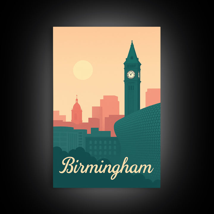 Birmingham Alabama Travel Poster, Canvas Print, Classic Travel Poster Art, Birmingham Travel Art, Travel Poster Art, Travel Art Print