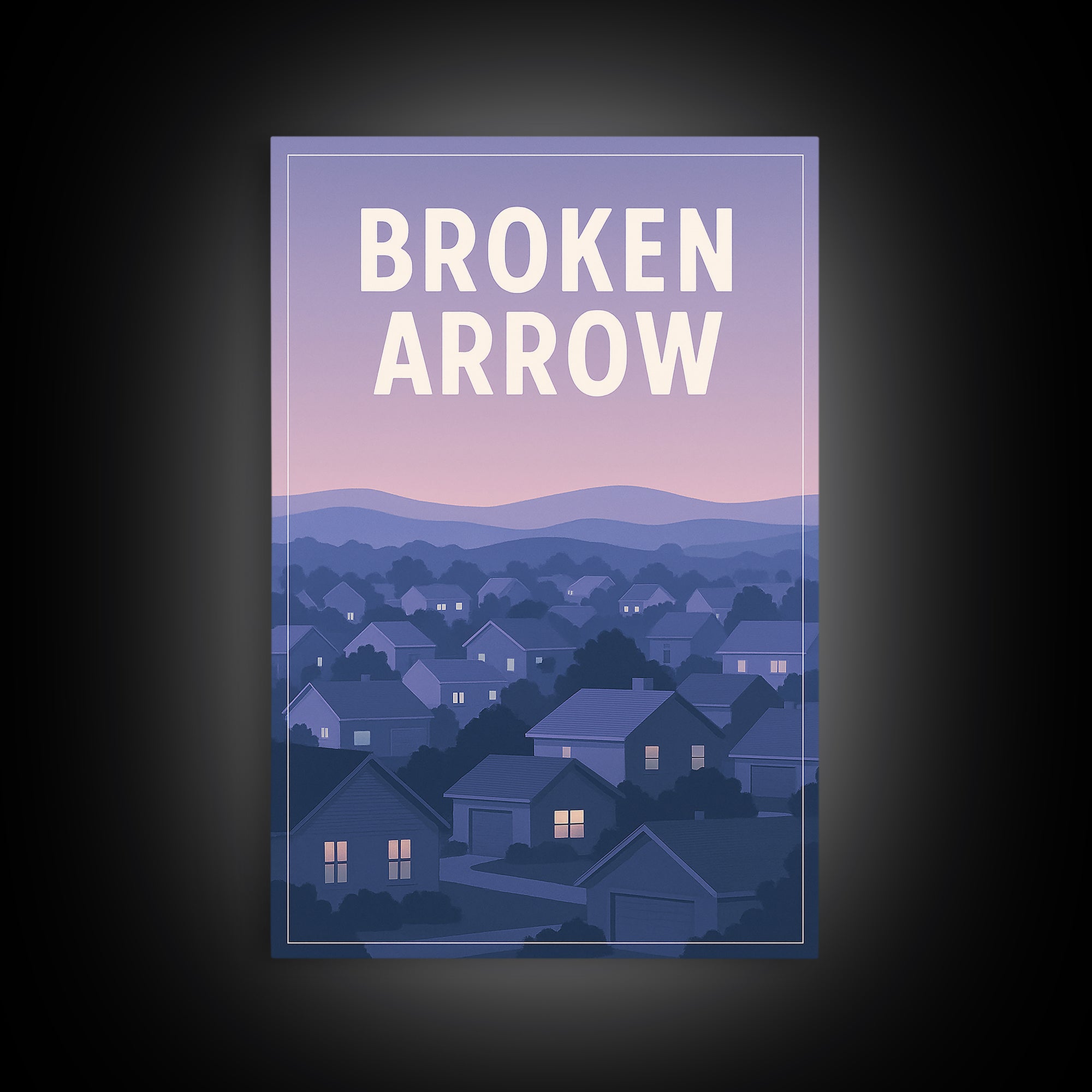 Broken Arrow Oklahoma Travel Poster, Canvas Print, Vintage Travel Poster Art, Broken Arrow Travel Art, Vintage City Art, Vintage Travel Art