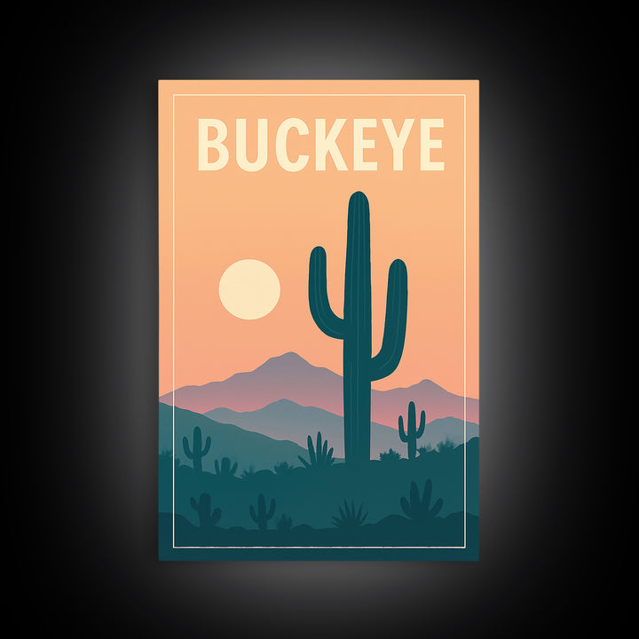Buckeye Travel Poster, Canvas Print, Classic Travel Poster Art, Buckeye City Art, Gift For Travelers, Vintage City Poster, Poster Print