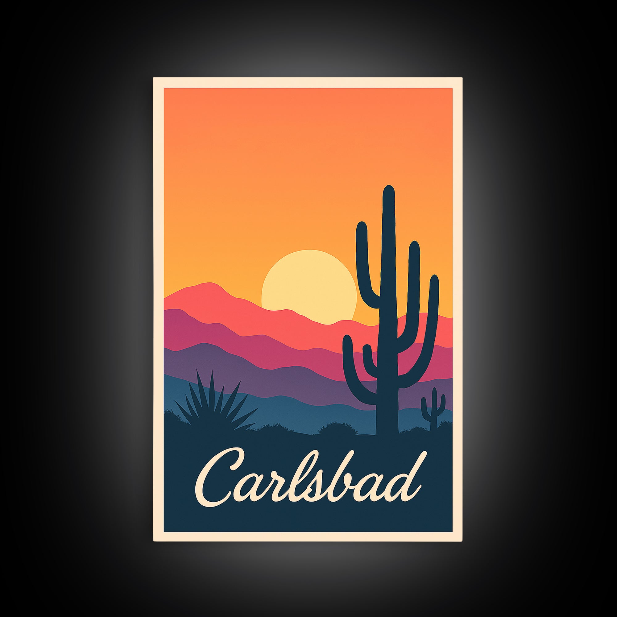 Carlsbad California Travel Poster, Canvas Print, Vintage Poster Art, Carlsbad Wall Art, Vintage Travel Art, Vintage City Poster, Poster Art