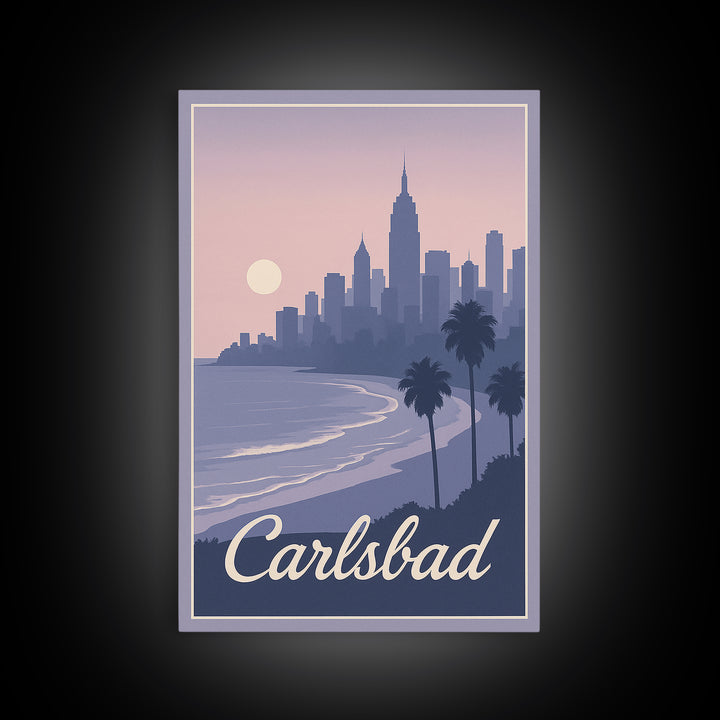 Carlsbad Travel Poster, Framed Canvas Print, Vintage Travel Poster Art, Carlsbad Art Print, Travel Art Print, Travel Poster Set