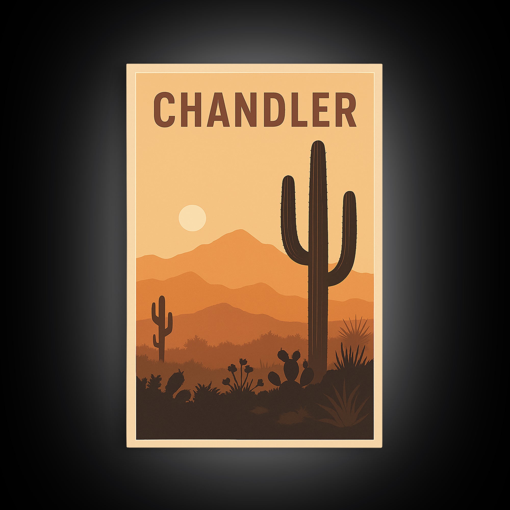 Chandler Travel Poster, Framed Canvas Print, Classic Travel Poster Art, Chandler City Art, Vintage City Art, Gift For Travelers