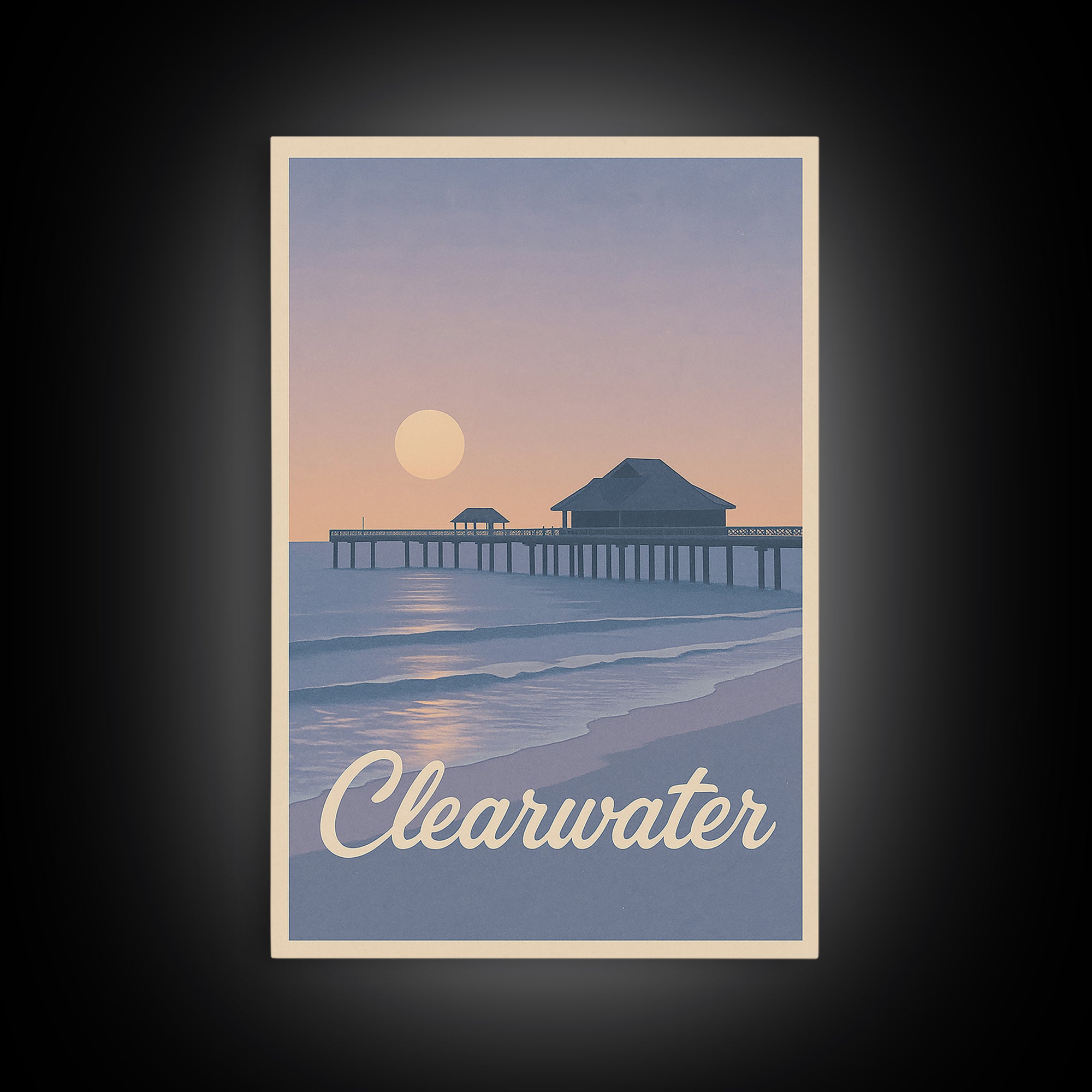 Clearwater Travel Poster, Canvas Print, Mid Century City Wall Art, Clearwater Art Print, Wanderlust Decor, Fine Art Print, Travel Wall Art