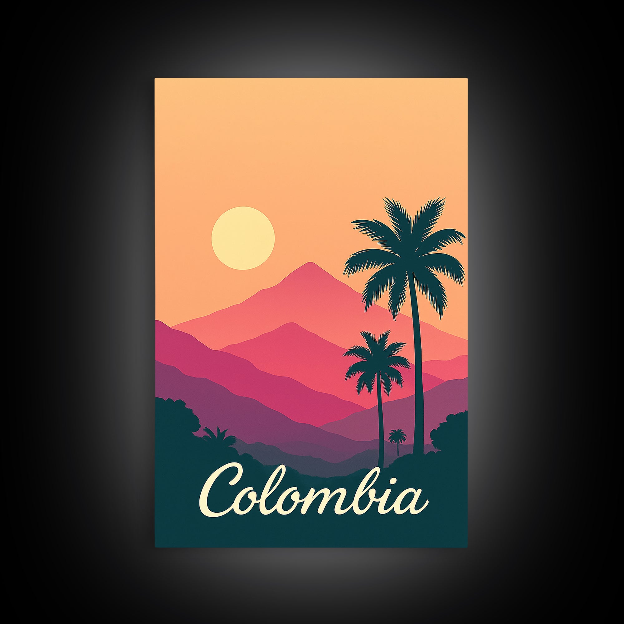 Columbia Travel Poster, Canvas Print, Mid Century City Wall Art, Columbia Travel Art, Vintage City Poster, Vintage Travel Art, Design 3