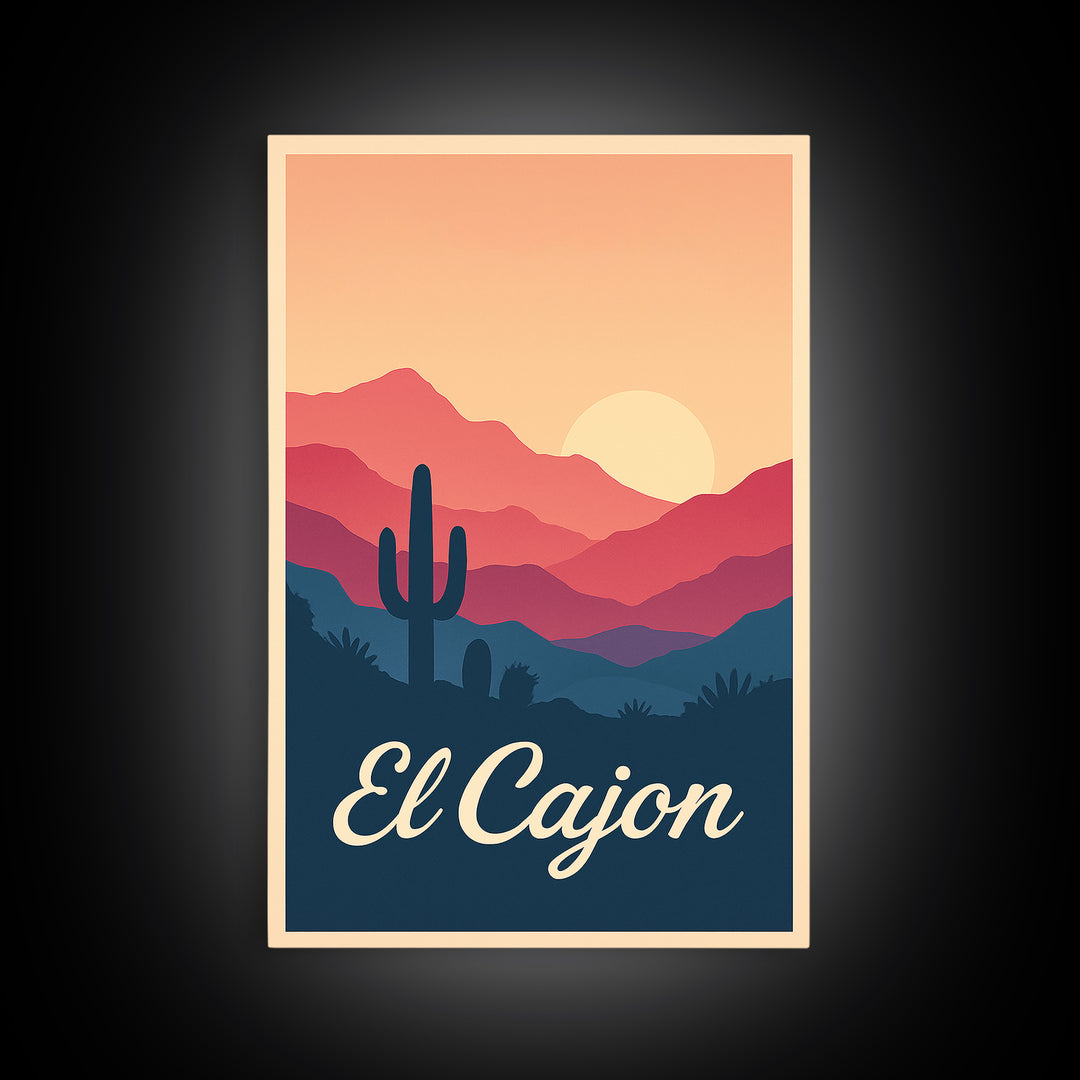 El Cajon California Travel Poster, Canvas Print, Classic Travel Poster Art, El Cajon Poster Print, Travel Poster Art, Gift For Travelers