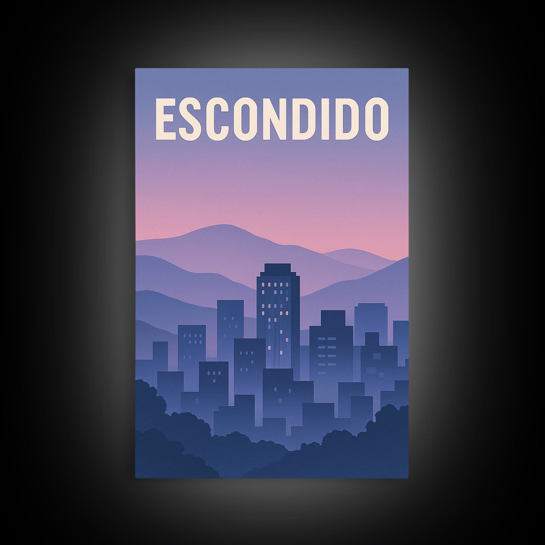 Escondido California Travel Poster, Canvas Print, Vintage Travel Poster Art, Escondido Wall Art, Travel Poster Art, Gift For Travelers