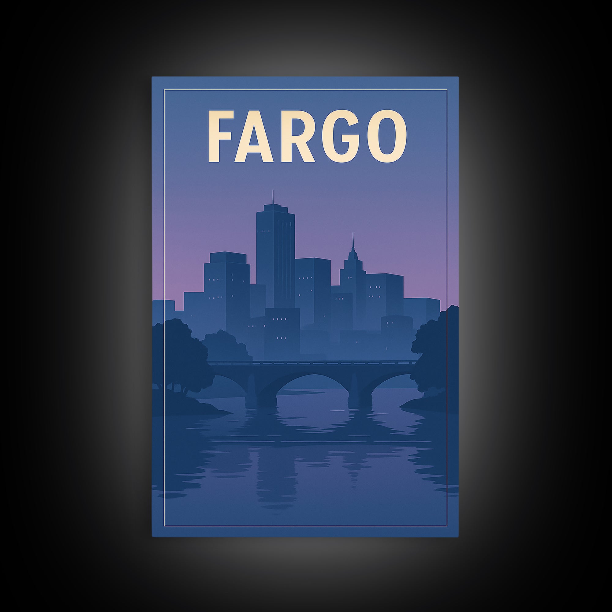 Fargo North Dakota Travel Poster, Canvas Print, Classic Travel Poster Art, Fargo Travel Art, Travel Art Print, Wall Art, Wall Art