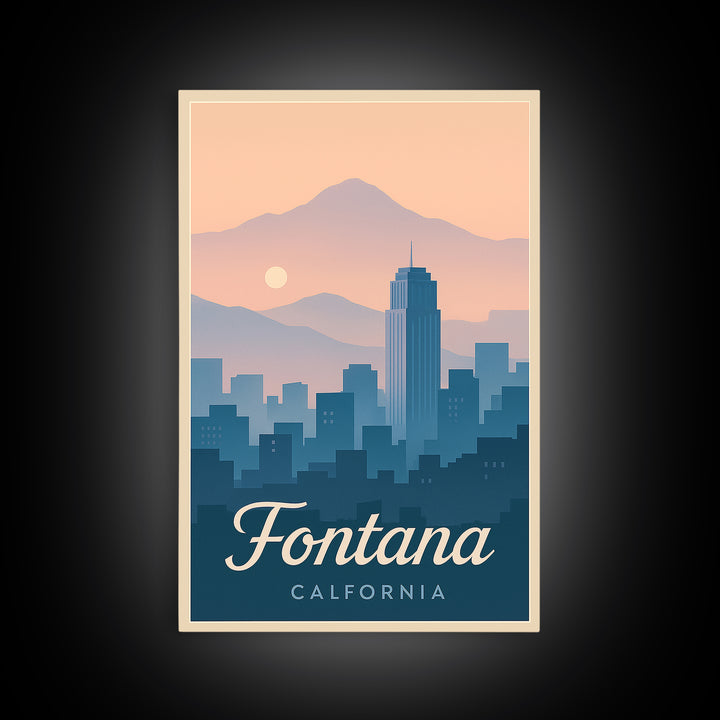 Fontana Travel Poster, Canvas Print, Mid Century City Wall Art, Fontana Poster Print, Gift For Travelers, Retro Travel Print, Wall Art
