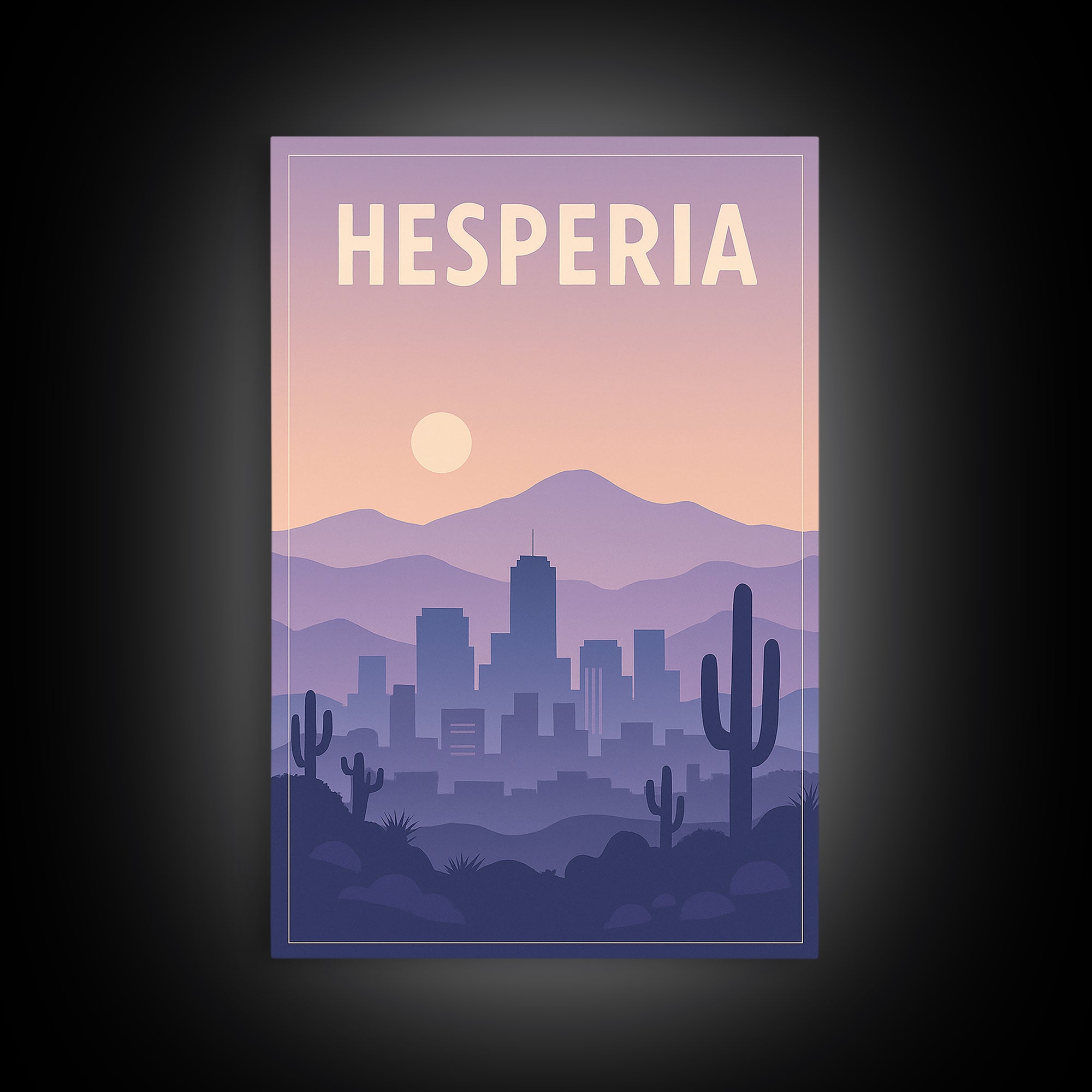 Hesperia California Travel Poster, Canvas Print, Classic Travel Poster Art, Hesperia Travel Art, City Travel Prints, Vintage Travel Art
