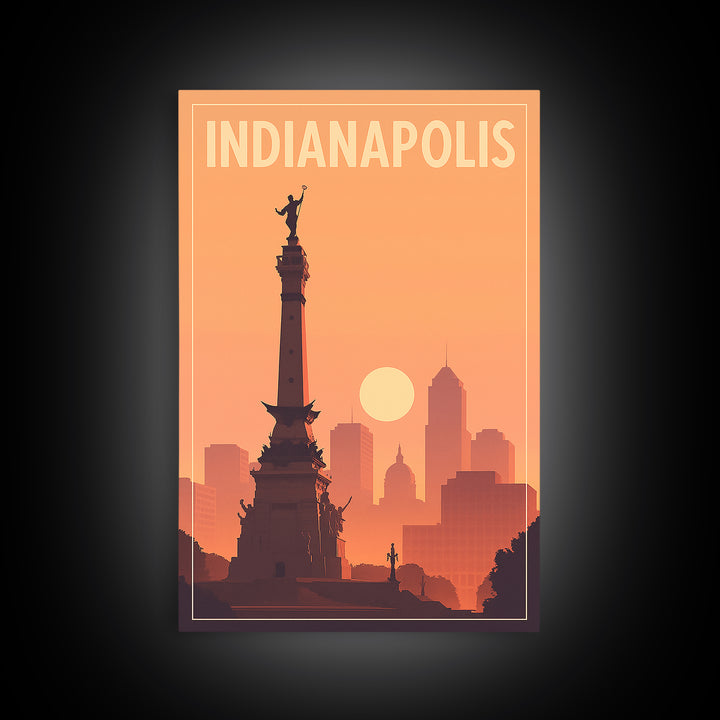 Indianapolis Indiana Travel Poster, Canvas Print, Classic Travel Poster Art, Indianapolis Travel Art, Vintage Travel Art, Travel Wall Art