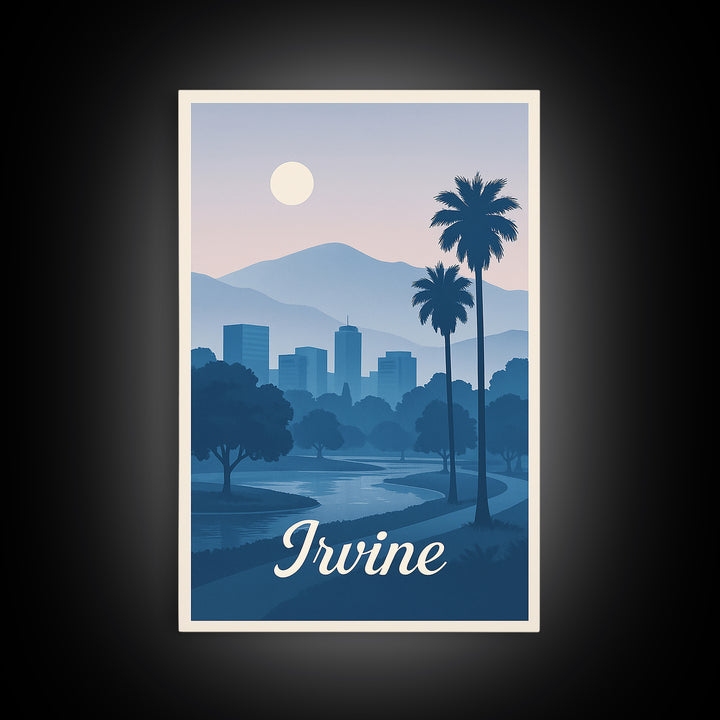 Irvine Travel Poster, Canvas Print, Mid Century City Wall Art, Irvine Travel Art, Vintage City Poster, Mid Century Wall Art, Travel Print
