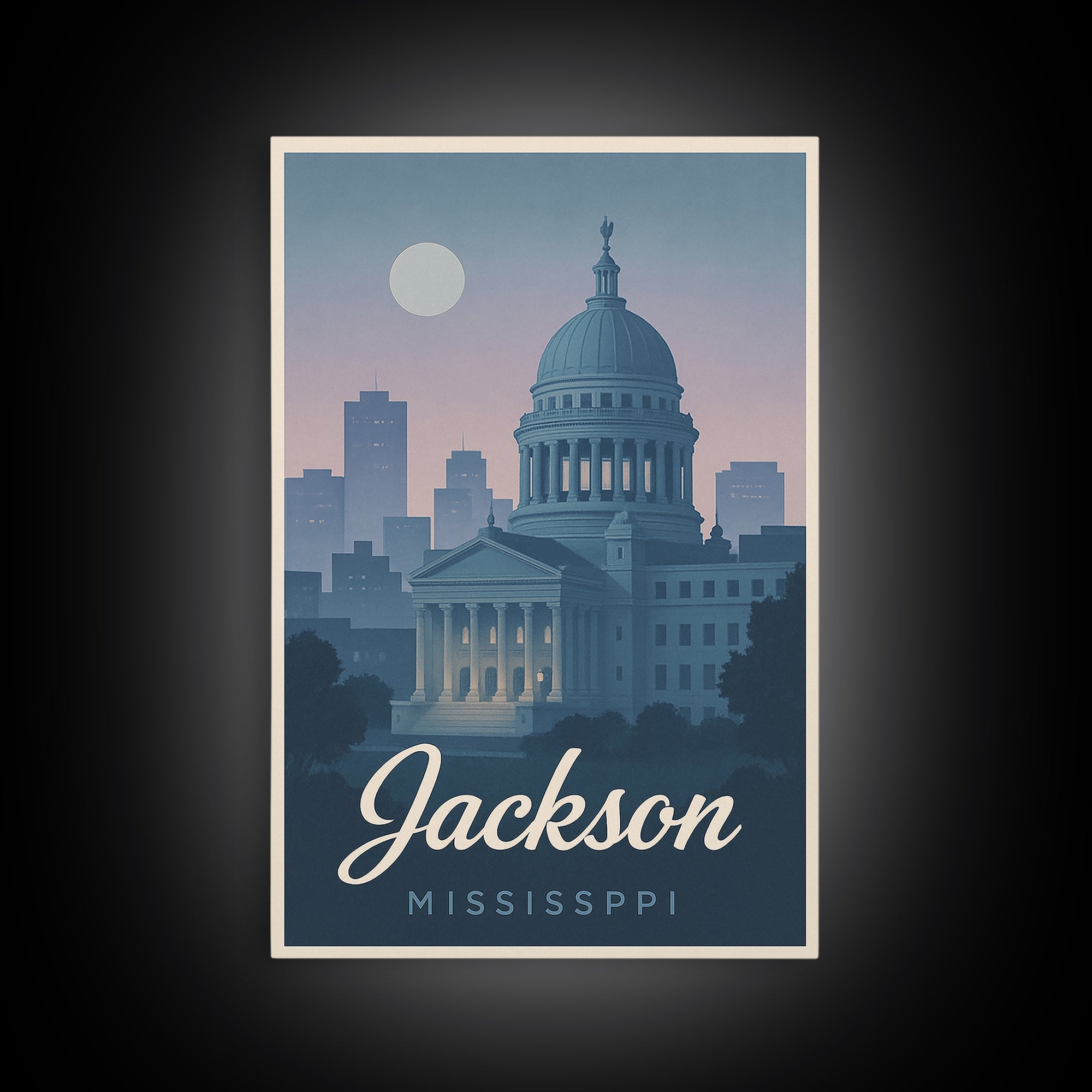 Jackson Travel Poster, Canvas Print, Mid Century City Wall Art, Jackson Wall Art, Travel Wall Art, Gift For Travelers, Travel Art Print