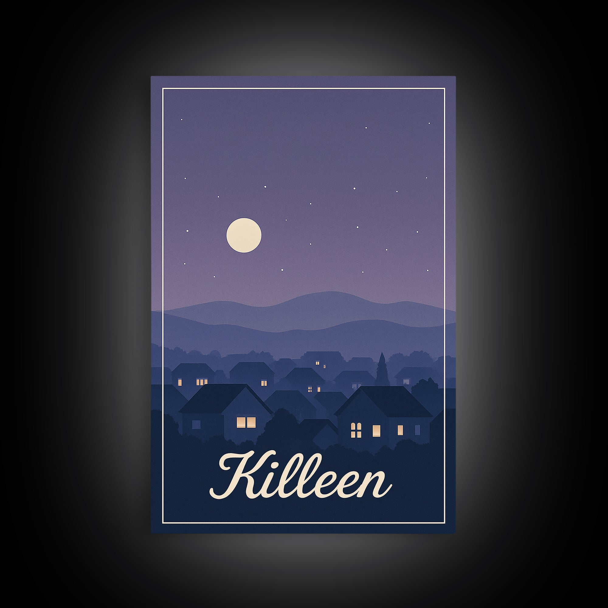 Killeen Travel Poster, Canvas Print, Classic Travel Poster Art, Killeen Poster Print, City Illustration, Travel Wall Art, Travel Poster Set
