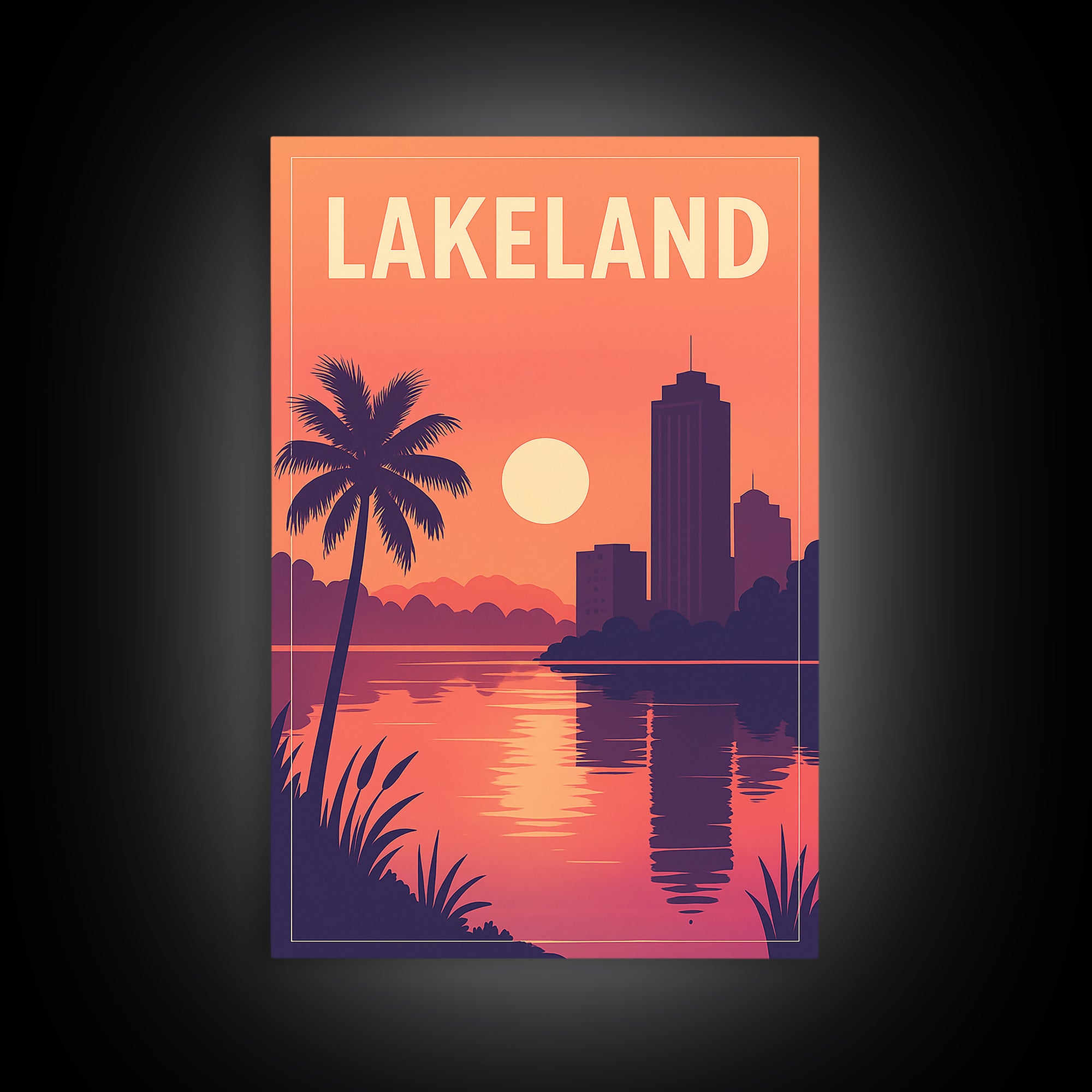 Lakeland Travel Poster, Canvas Print, Vintage Travel Poster Art, Lakeland Poster Print, City Art Print, City Travel Prints, Travel Gift