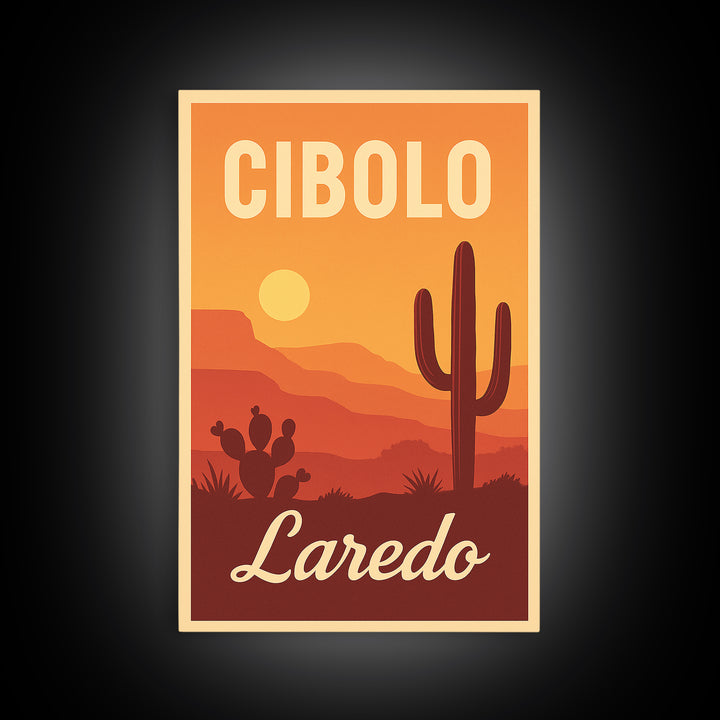 Laredo Texas Travel Poster, Canvas Print, Mid Century City Wall Art, Laredo Poster Print, City Art Print, Fine Art Print, Vintage Print