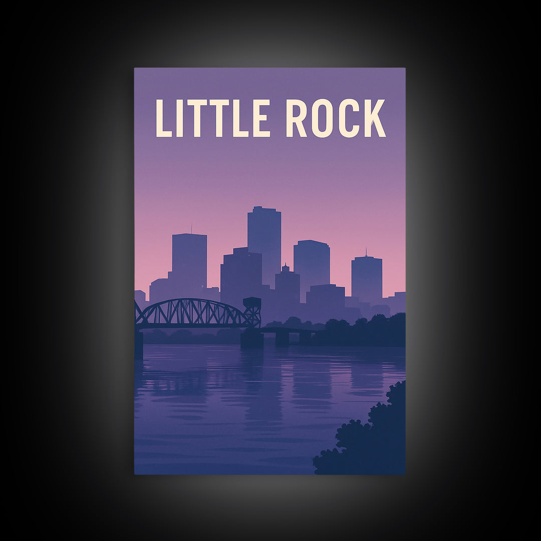 Little Rock Travel Poster, Canvas Print, Vintage Travel Poster Art, Little Rock Poster Print, City Travel Prints, Travel Poster Art