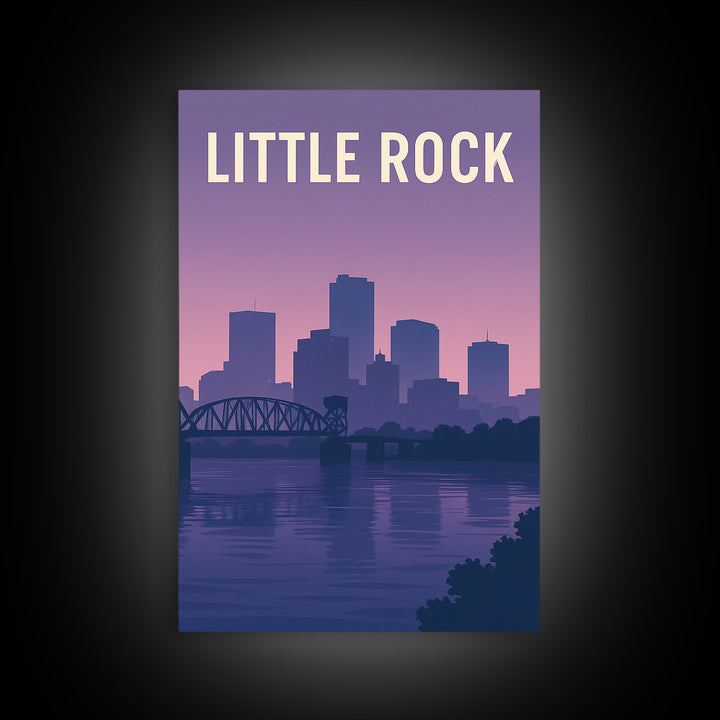 Little Rock Travel Poster, Canvas Print, Vintage Travel Poster Art, Little Rock Poster Print, City Travel Prints, Travel Poster Art