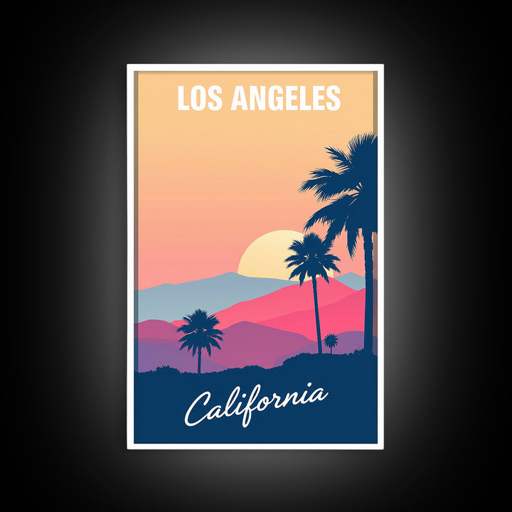 Los Angeles California Travel Poster, Canvas Print, Mid Century City Wall Art, Los Angeles Travel Art, Art Print, Vintage City Art, Wall Art