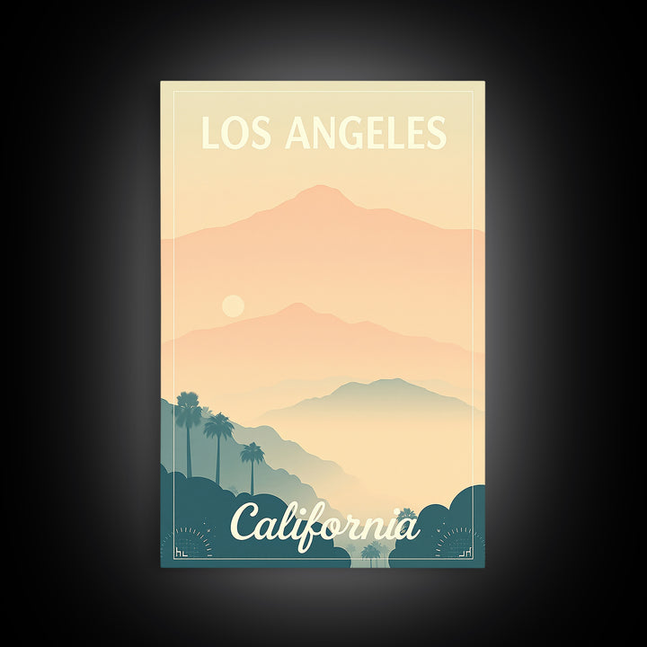Los Angeles Travel Poster, Canvas Print, Classic Travel Poster Art, Los Angeles Travel Art, Modern Wall Decor, Gift For Travelers