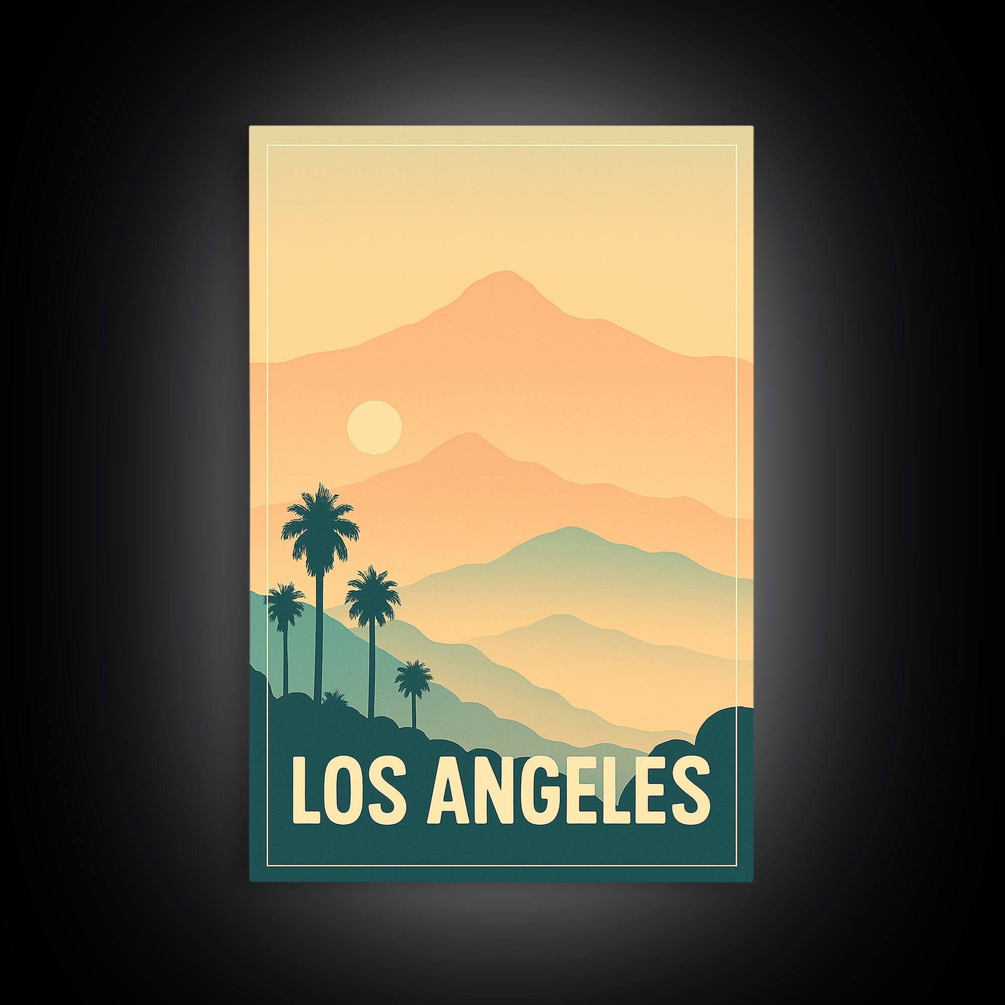 Los Angeles Travel Poster, Canvas Print, Classic Travel Poster Art, Los Angeles Art Print, Travel Art Print, Travel Wall Art, Home Decor