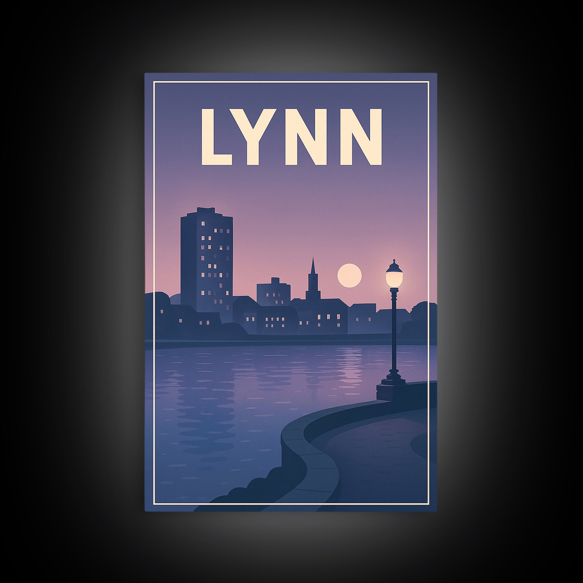 Lynn Travel Poster, Canvas Print, Mid Century City Wall Art, Lynn Poster Print, City Art Print, Vintage Travel Print, Travel Art Print
