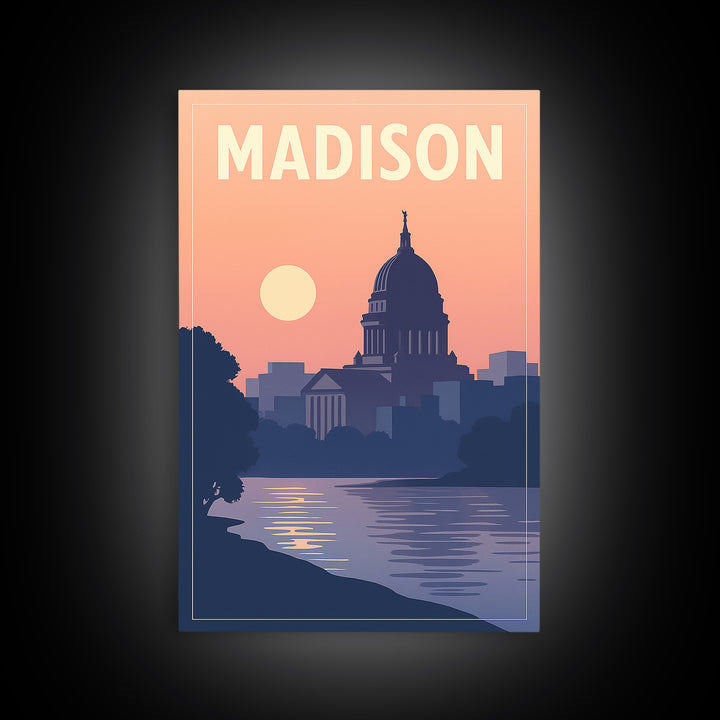 Madison Travel Poster, Canvas Print, Classic Travel Poster Art, Madison Art Print, City Art Print, Travel Art Print, Home Office Decor