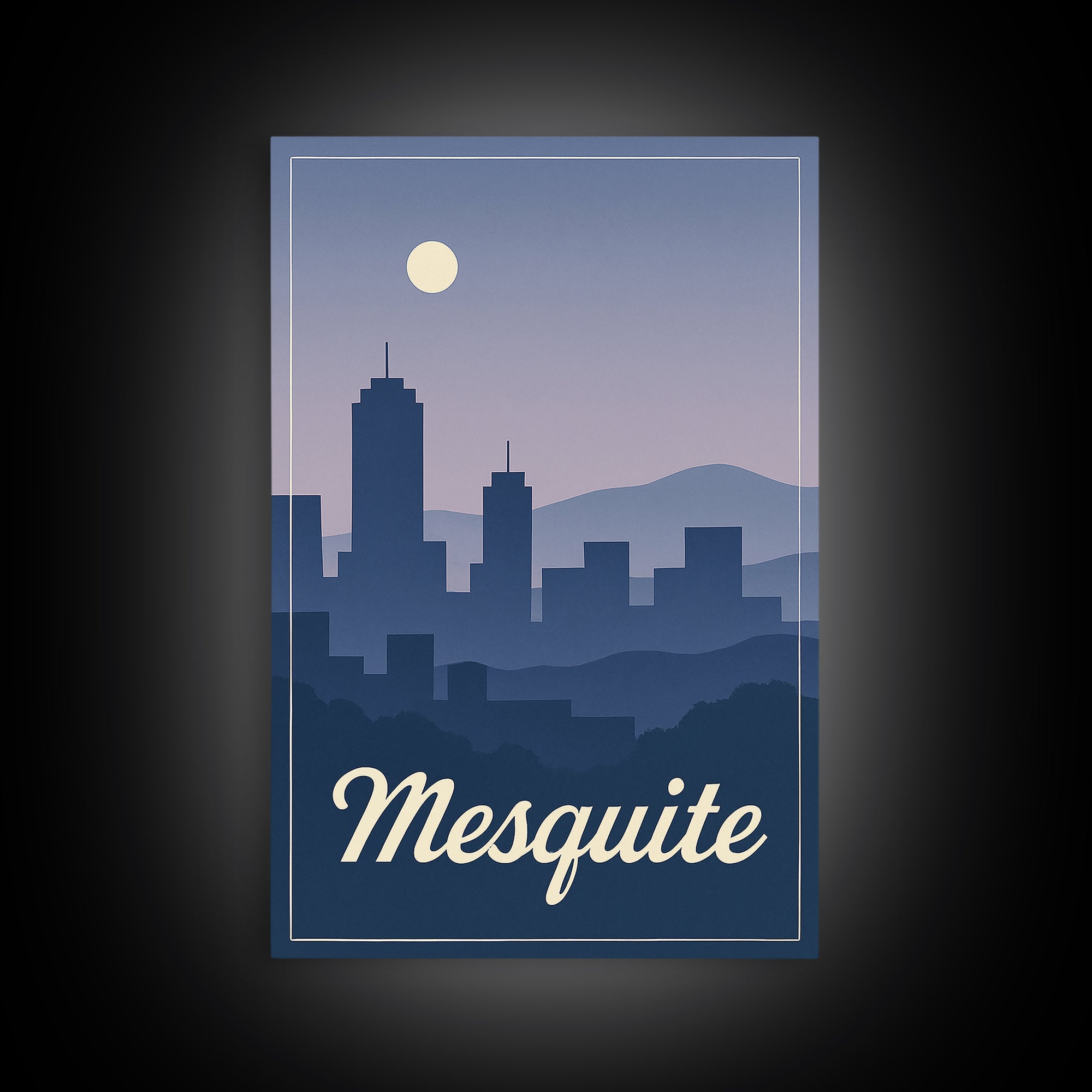Mesquite Travel Poster, Framed Canvas Print, Mid Century City Wall Art, Mesquite Poster Print, Travel Poster Set, Home Office Decor