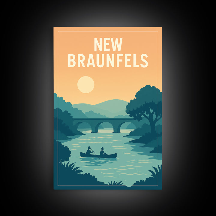 New Braunfels Texas Travel Poster, Canvas Print, Vintage Travel Poster Art, New Braunfels Wall Art, Gift For Travelers, City Travel Prints
