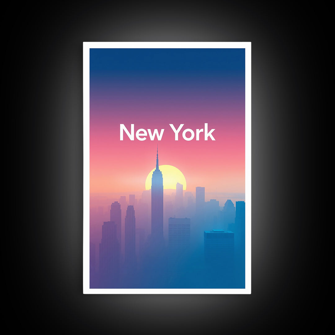 New York Travel Poster, Canvas Print, Mid Century City Wall Art, New York Wall Art, Travel Poster Set, Retro Travel Print, Wanderlust Decor